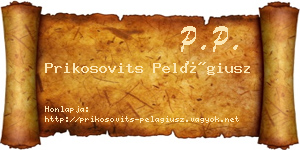 Prikosovits Pelágiusz névjegykártya